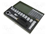 Wrenches set; 6-angles,socket bits,socket spanner; 14pcs. 