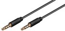 AUX Audio Connector Cable, 3.5 mm Stereo, 4-Pin, Slim, CU, 0.5 m, black - 3.5 mm male (4-pin, stereo) > 3.5 mm male (4-pin, stereo)