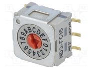 Encoding switch; HEX/BCD; Pos: 16; vertical; Rcont max: 30mΩ; ND3 NKK SWITCHES