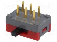 Switch: slide; Pos: 2; DPDT; 0.4A/28VDC; ON-ON; side; -15÷60°C; SS NKK SWITCHES