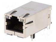 Connector: RJ45; socket; PIN: 8; shielded,PoE+,with LED; THT BEL FUSE