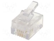 Connector: RJ11; plug; PIN: 4; 6p4c; for cable; IDC,crimped BEL FUSE