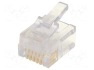 Connector: RJ12; plug; PIN: 6; 6p6c; for cable; IDC,crimped BEL FUSE