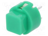 Switch: keypad; Pos: 2; SPST-NO; 0.01A/32VDC; green; THT; 1.3N; D6 C&K