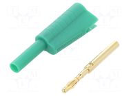Connector: 2mm banana; plug; 10A; 30VAC; 60VDC; green; soldered CLIFF