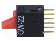 ROCKER; DPDT; Pos: 2; ON-ON; 0.01A/28VAC; 0.01A/28VDC; GW; -25÷55°C NKK SWITCHES