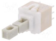 Switch: keypad; Pos: 2; DPDT; 0.1A/32VDC; white; none; THT; 1.7N; PVA C&K