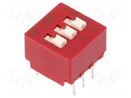 Switch: DIP-SWITCH; Poles number: 3; 0.1A/50VDC; Pos: 2; -40÷85°C C&K