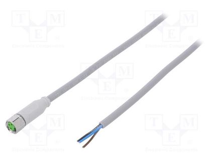 Connection lead; M8; PIN: 3; straight; 3m; plug; 60VAC; -25÷80°C; PVC MURR ELEKTRONIK 7014-08041-2100300