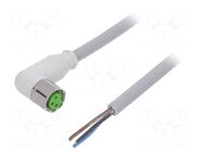 Cable: for sensors/automation; M8; PIN: 3; angled; 5m; plug; 60VDC MURRELEKTRONIK