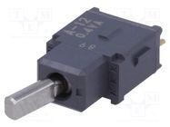 Switch: toggle; Pos: 2; SPDT; ON-OFF; 0.1A/28VAC; 0.1A/28VDC; A 