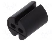 Spacer sleeve; LED; Øout: 4mm; ØLED: 3mm; L: 4.8mm; black; UL94V-0 DREMEC