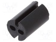 Spacer sleeve; LED; Øout: 4mm; ØLED: 3mm; L: 6.4mm; black; UL94V-0 DREMEC