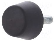 Vibroisolation foot; Ø: 25mm; Shore hardness: 70±5; 374N; 88N/mm ELESA+GANTER