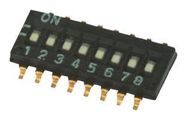 DIP SWITCH, SPST, 10POS, 0.025A, 24VDC