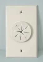 Single Gang Wireport Cable Pass Through Wall Plate with Grommet - White