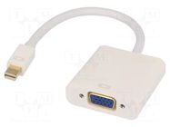 Converter; D-Sub 15pin HD socket,mini DisplayPort plug; 0.15m DIGITUS