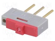 Switch: slide; Pos: 2; SPDT; 0.5A/12VDC; ON-ON; THT; -40÷85°C NKK SWITCHES