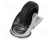 Transport wheel; Ø: 80mm; W: 25mm; H: 107mm; torsional with lock ELESA+GANTER