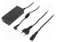 Power supply: switched-mode; 20VDC; 2A; Out: 5,5/2,5; 40W; desktop QOLTEC