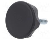 Knob; Ø: 45mm; Ext.thread: M8; 30mm; technopolymer PA; Cap: black ELESA+GANTER