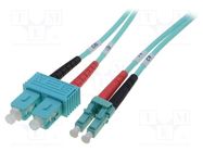 Fiber patch cord; OM3; LC/UPC,SC/UPC; 1m; Optical fiber: 50/125um DIGITUS