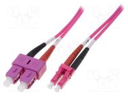 Fiber patch cord; OM4; LC/UPC,SC/UPC; 10m; LSZH; purple DIGITUS