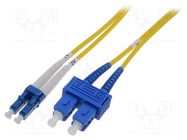 Fiber patch cord; OS2; LC/UPC,SC/UPC; 1m; Optical fiber: 9/125um DIGITUS