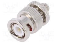 Adapter; BNC male,SMA female; Insulation: PTFE; 50Ω; straight 