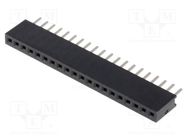 Socket; pin strips; female; PIN: 20; straight; 1.27mm; THT; 1x20 CONNFLY