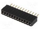 Socket; pin strips; female; PIN: 12; straight; 1.27mm; THT; 1x12 CONNFLY
