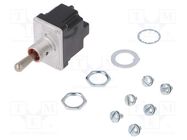 Switch: toggle; Pos: 3; DP3T; ON-OFF-ON; 6A/230VAC; 20A/28VDC; TL HONEYWELL