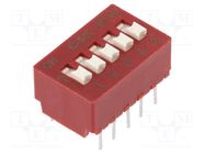 Switch: DIP-SWITCH; Poles number: 5; 0.1A/50VDC; Pos: 2; -40÷85°C C&K