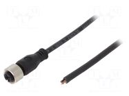 Cable: for sensors/automation; M12; PIN: 4; straight; 5m; plug; 4A WEIDMÜLLER