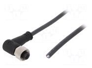 Cable: for sensors/automation; M12; PIN: 4; angled; 3m; plug; 250VAC WEIDMÜLLER