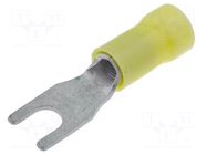 Tip: fork; M5; 3÷6mm2; crimped; insulated; tinned; yellow; copper TE Connectivity