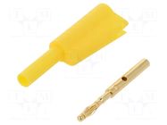 Connector: 2mm banana; plug; 10A; 30VAC; 60VDC; yellow; soldered CLIFF