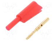 Connector: 2mm banana; plug; 10A; 30VAC; 60VDC; red; soldered CLIFF