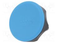 Knob; Ø: 45mm; Ext.thread: M8; 20mm; technopolymer PA; Cap: blue 