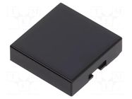 Cap; 12x12x3mm; black; UB; Application-series/manufacturer: UB NKK SWITCHES