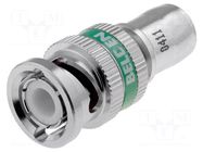 Connector: BNC; plug; male; with locking collar; 75Ω; RG6 BELDEN