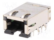 Connector: RJ45; socket; PIN: 8; shielded,with LED; Layout: 8p8c 