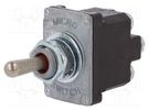 Switch: toggle; Pos: 3; DPDT; (ON)-OFF-ON; 6A/230VAC; 18A/28VDC HONEYWELL