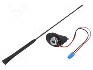 Antenna; car top; 0.4m; AM,FM; Opel; with amplifier; 0.3m; 12VDC 4CARMEDIA