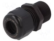 Cable gland; with long thread; M20; 1.5; IP68; polyamide; black HUMMEL