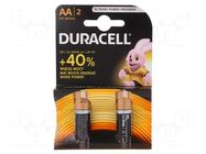 Battery: alkaline; AA; 1.5V; non-rechargeable; 2pcs; BASIC DURACELL