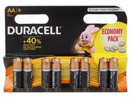 Battery: alkaline; AA; 1.5V; non-rechargeable; 8pcs; BASIC DURACELL