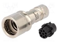 Connector: circular; plug; female; PIN: 8; w/o contacts; for cable BULGIN