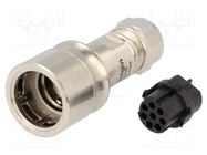 Connector: circular; plug; female; PIN: 8; w/o contacts; for cable BULGIN