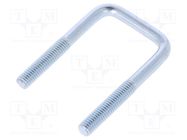 U-bolt; C; 1; steel; zinc; Thread len: 27mm; Int.width: 28mm; square DROMET